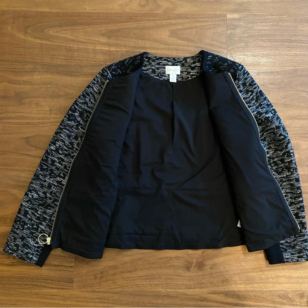 Chico’s Textured Zip Jacket Size 1 - Picture 7 of 9